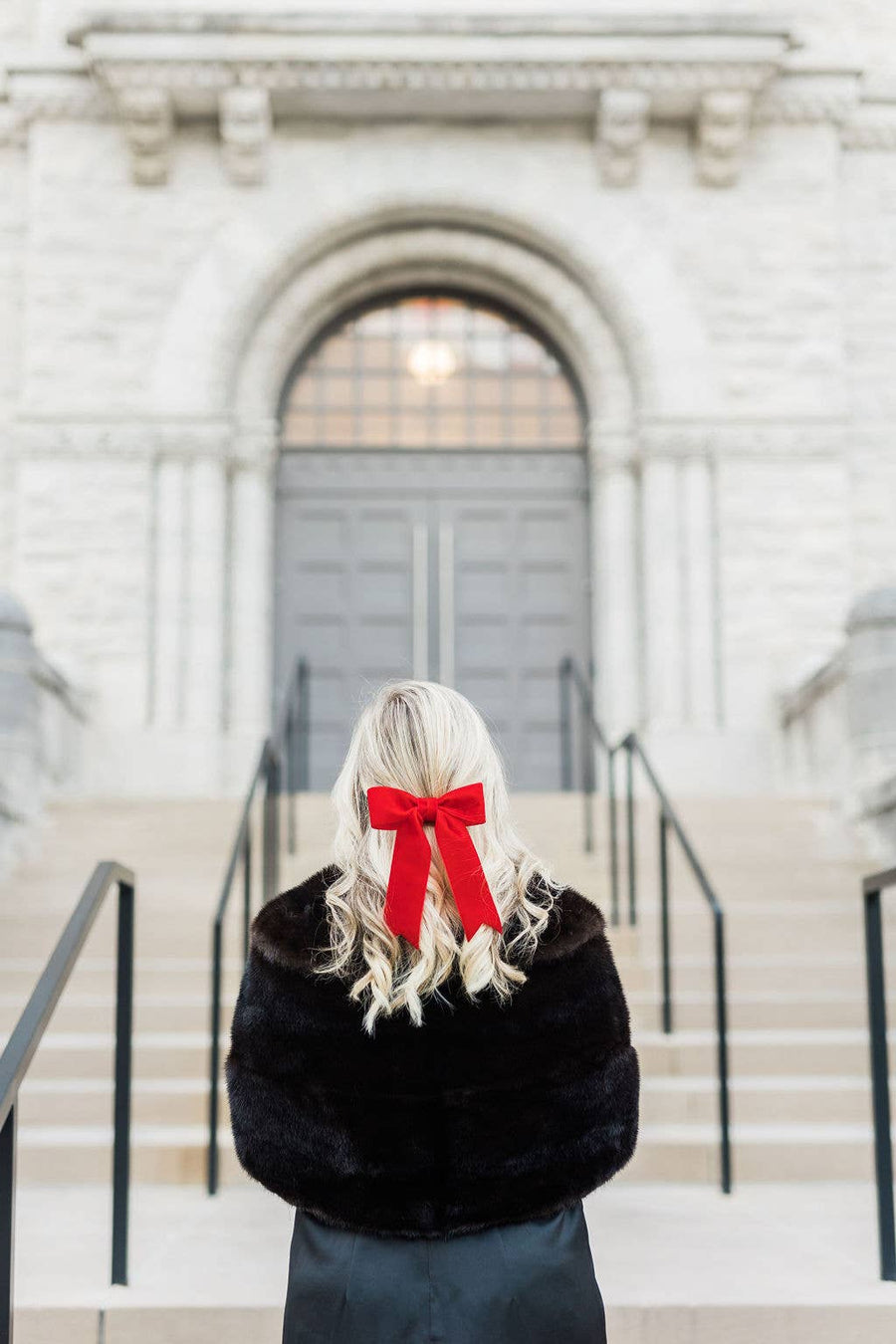 Large Velvet Hair Bow Barrette for Women | Bailee Bow: Moss