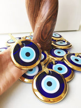 Load image into Gallery viewer, Turkish evil eye bead, gold evil eye bead, 7cm gold evil eye: Gold