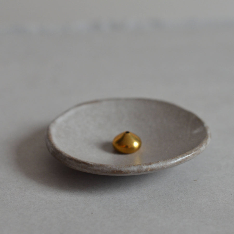 Light Gray Ceramic Incense Plate