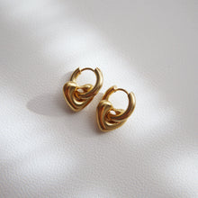 Load image into Gallery viewer, Puffy Heart Hoop Earrings