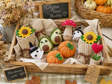 Load image into Gallery viewer, Handmade Mini Crochet, Keychain Desk Decor – 6 Designs: Style 5 (Spooky Boo)