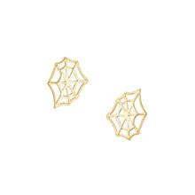 Load image into Gallery viewer, Spiderweb Studs: 18K Gold Plated
