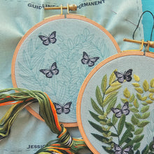 Load image into Gallery viewer, "Love Grows" butterfly hand embroidery kit