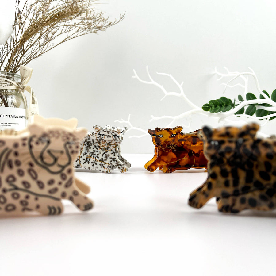 Lazy African Leopard Acetate Hair Claw Clip: A