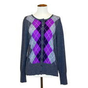Argyle Cashmere Cardigan, 1990s, 42” Bust