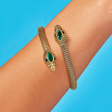 Load image into Gallery viewer, Twin Snake Cuff Bracelet: 18K Gold Plated