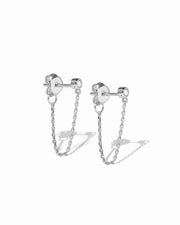 Chain Stud Earrings: Silver