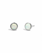 Large Opal Studs: Gold