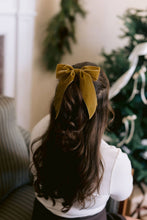 Load image into Gallery viewer, Large Velvet Hair Bow Barrette for Women | Bailee Bow: Moss