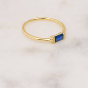 Sapphire Baguette Ring: Gold / Sapphire / 8