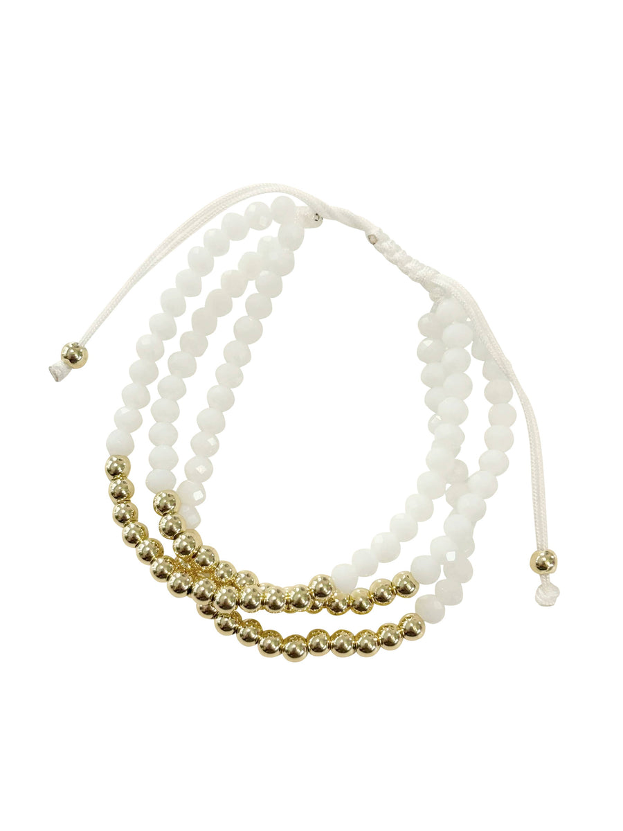 Sammy White Beaded Bracelet