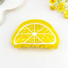 Load image into Gallery viewer, Vibrant Yellow Lemon Fruit Hair Claw Clip – Fresh &amp; Cute: Yellow