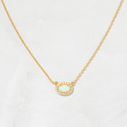 Opal Halo Necklace: Silver