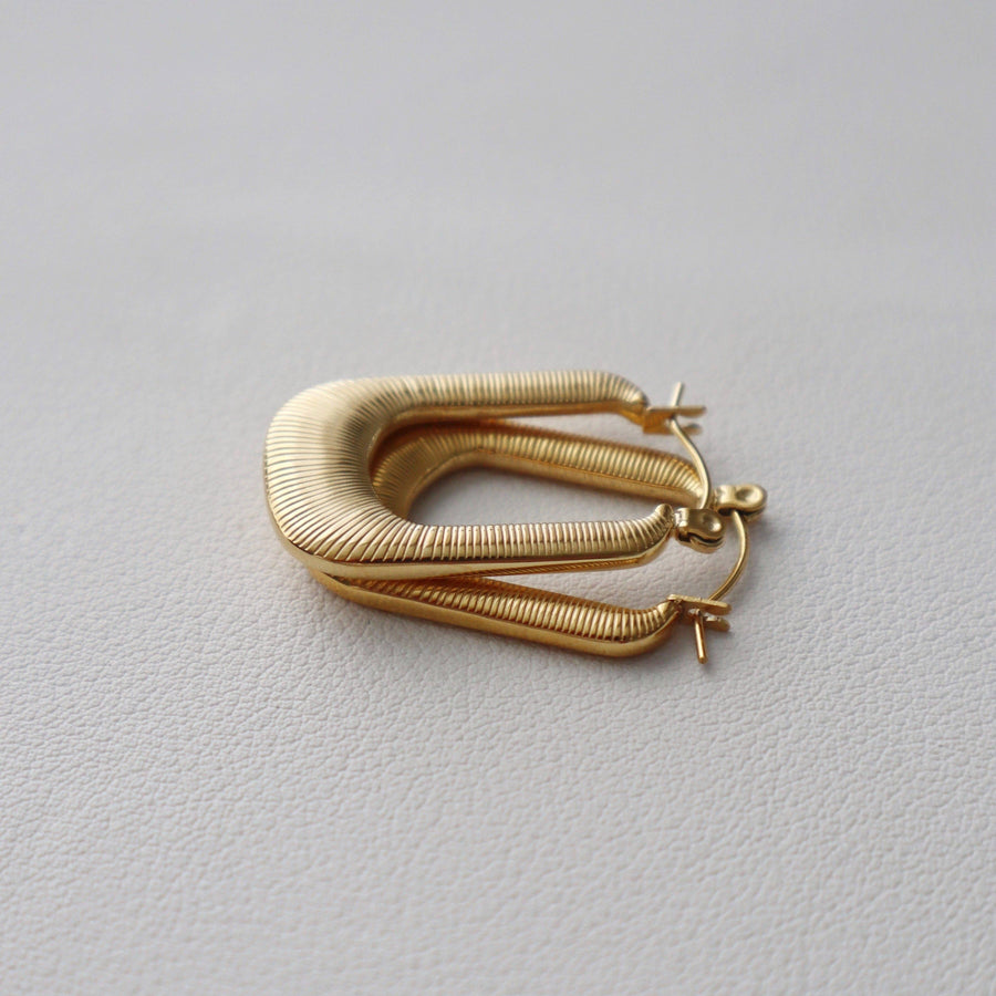 Luna Hoops | Gold Textured Hoops