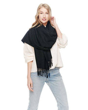 Cozy Woven Cashmere Wrap Shawl Scarf Throw: Camel