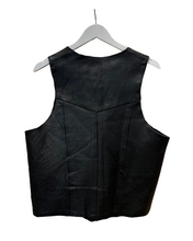 Load image into Gallery viewer, Black Leather Vest, 1980s, 40” Bust