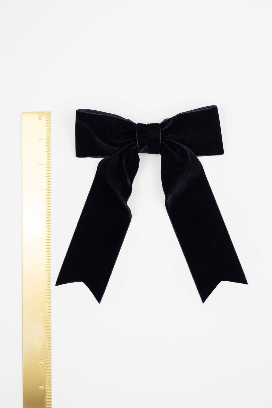 Large Velvet Hair Bow Barrette for Women | Bailee Bow: Navy