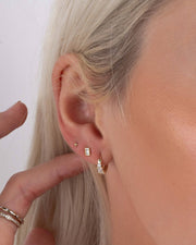 Tiny Baguette Studs: Gold