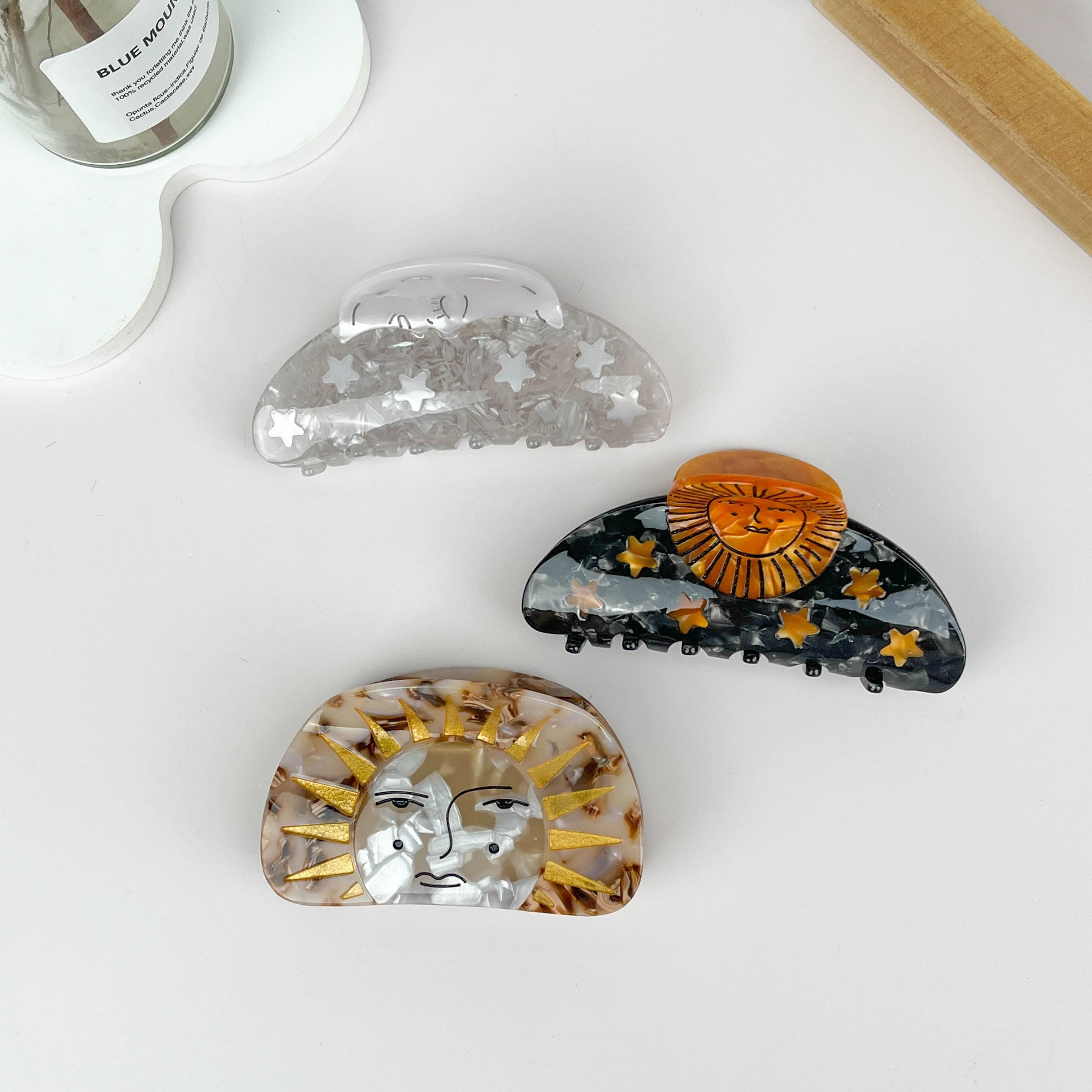 Sun Series Acetate Hair Claw Clip: Brown