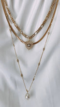 Load image into Gallery viewer, Listen To Your Angel Necklace. Gold Chain and Heart Charm: Silver - White Gold Filled