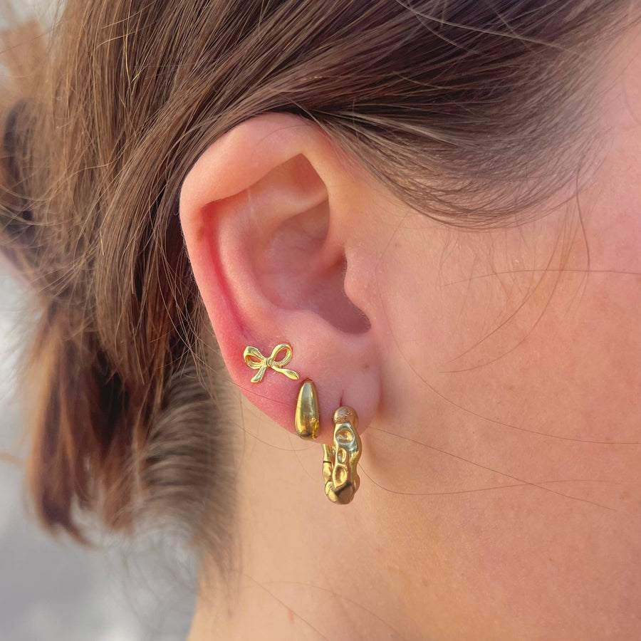 Dainty Bow Studs- Gold