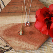 Pomegranate Charm Necklace: 14kt Gold Fill or Strling Silver: Gold - Persephone