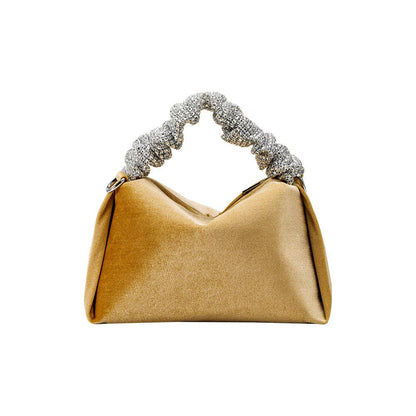 Estela Gold Velvet Top Handle Bag