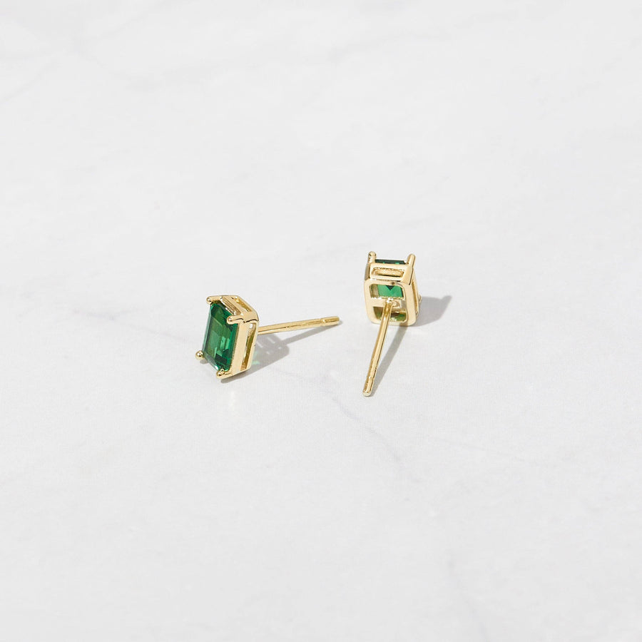 Emerald Studs: Gold