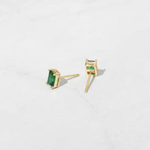 Load image into Gallery viewer, Emerald Studs: Gold