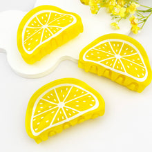 Load image into Gallery viewer, Vibrant Yellow Lemon Fruit Hair Claw Clip – Fresh &amp; Cute: Yellow