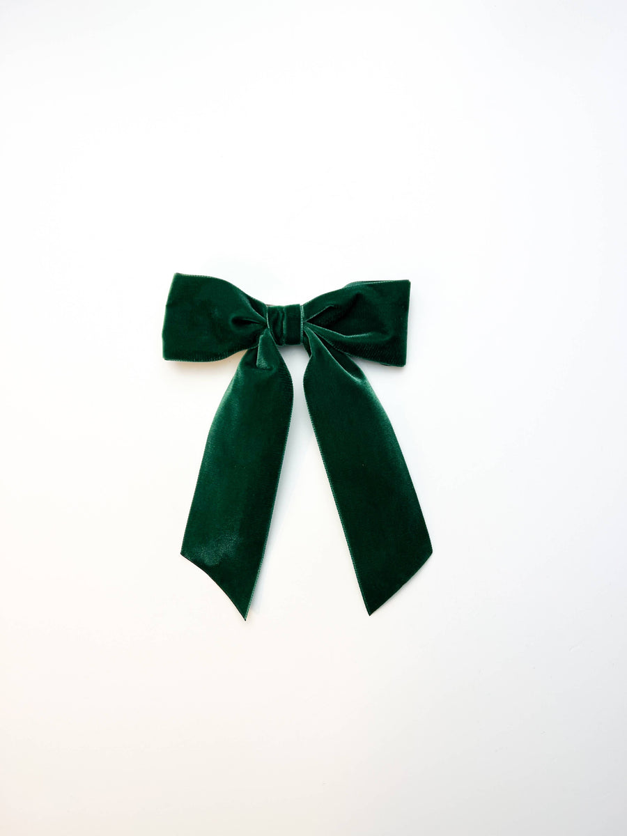 Large Velvet Hair Bow Barrette for Women | Bailee Bow: Wine