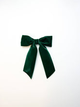 Load image into Gallery viewer, Large Velvet Hair Bow Barrette for Women | Bailee Bow: Navy