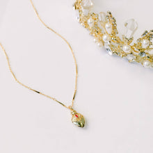 Load image into Gallery viewer, Gold Plated Vintage Potion Elixer Charm Necklace: Clear Crystal