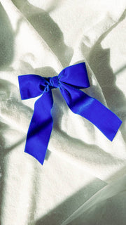 Large Velvet Hair Bow Barrette for Women | Bailee Bow: Navy
