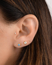 Load image into Gallery viewer, Aquamarine Bezel Dome Studs: Gold