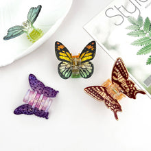 Load image into Gallery viewer, Realistic Butterfly Acrylic Printed Insect Hair Claw Clip: Green