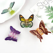 Realistic Butterfly Acrylic Printed Insect Hair Claw Clip: Yellow