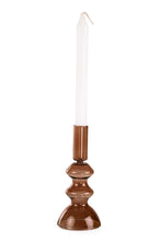Load image into Gallery viewer, Retro Glass Candle Stick Holder- 6 x 2.5 Inches_ Brown