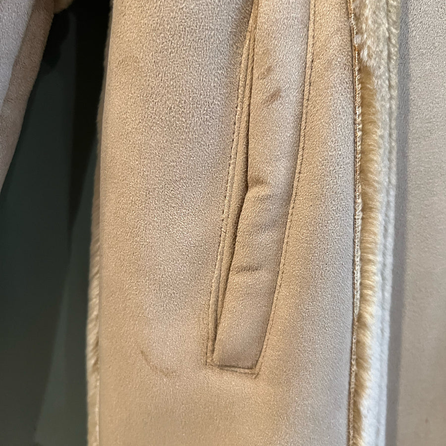 Tan Suede Coat, 1990s, 46” Bust, as is