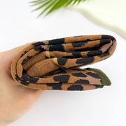 Soft Leopard Print Mid-Calf Socks: Brown