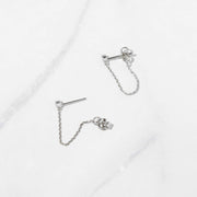 Chain Stud Earrings: Silver