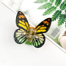 Load image into Gallery viewer, Realistic Butterfly Acrylic Printed Insect Hair Claw Clip: Yellow