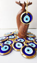 Load image into Gallery viewer, Turkish evil eye bead, gold evil eye bead, 7cm gold evil eye: Gold