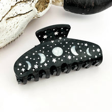 Load image into Gallery viewer, Night Sky Acetate Hair Claw Clip – Starry Galaxy Design: Black
