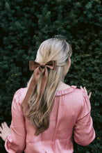 Load image into Gallery viewer, Oversized Matte Satin Hair Bow Barrette | Stella Bow OS: Hazelnut