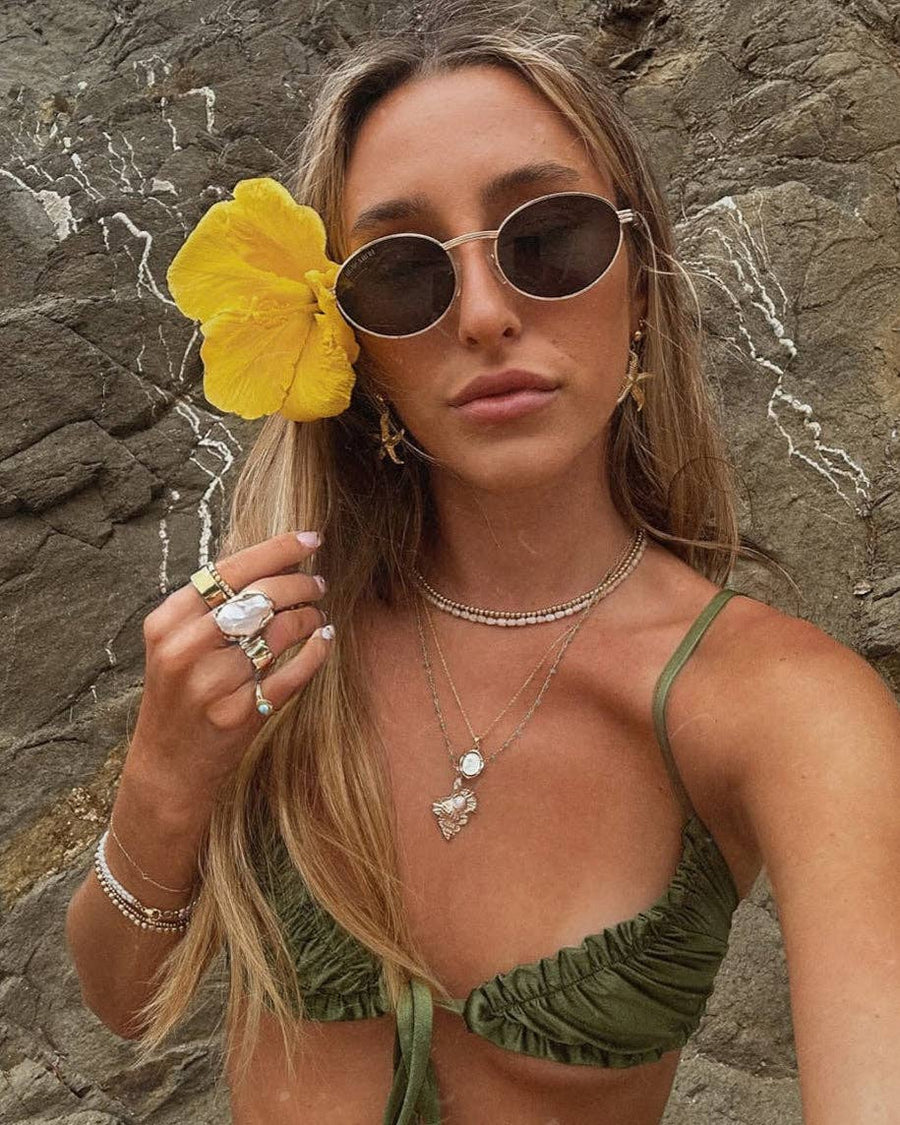Blake Polarized Sunglasses: Black/Gold