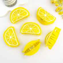 Load image into Gallery viewer, Vibrant Yellow Lemon Fruit Hair Claw Clip – Fresh &amp; Cute: Yellow