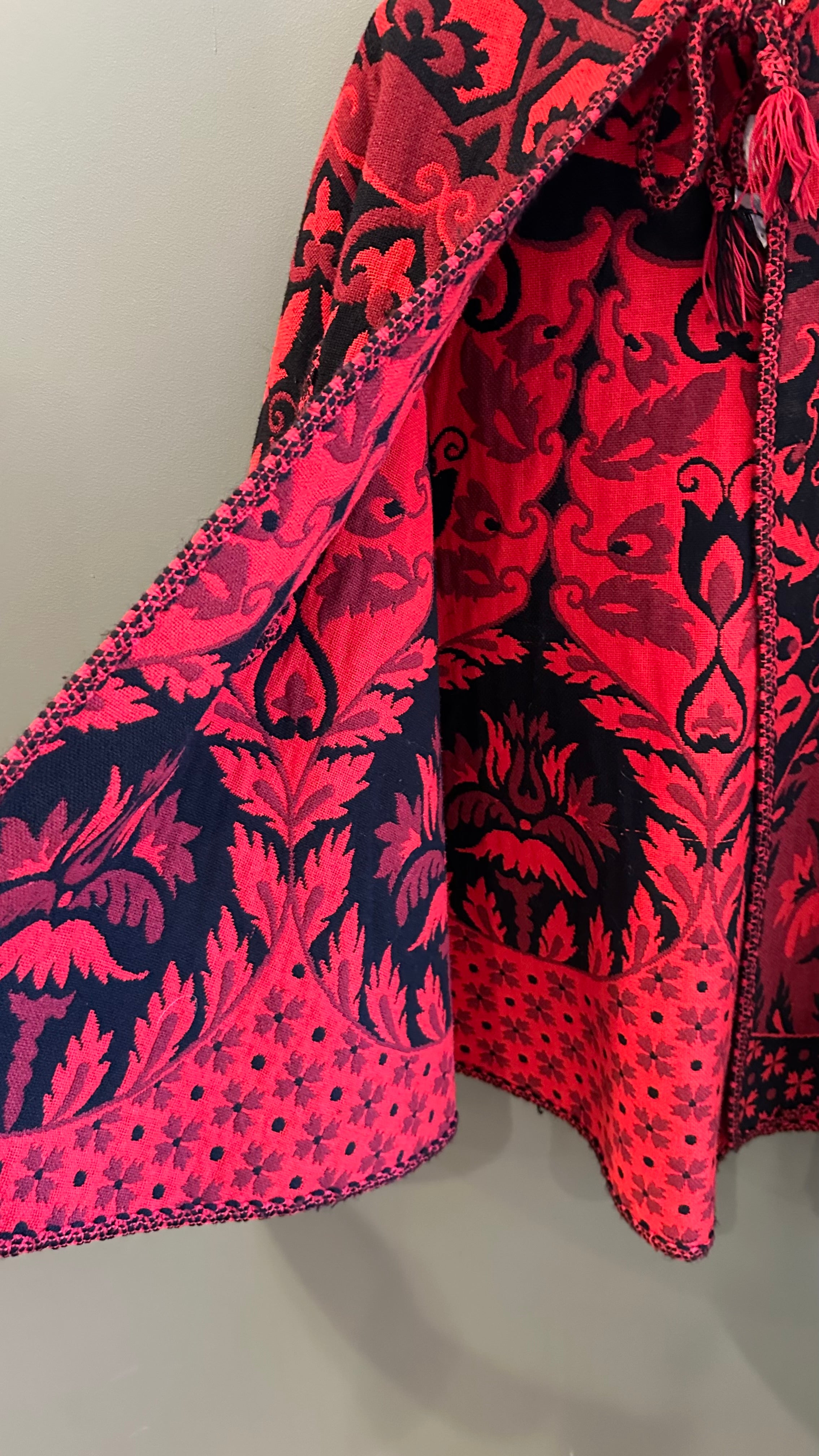 Red Tapestry Cape, 1960’s, 48” Bust