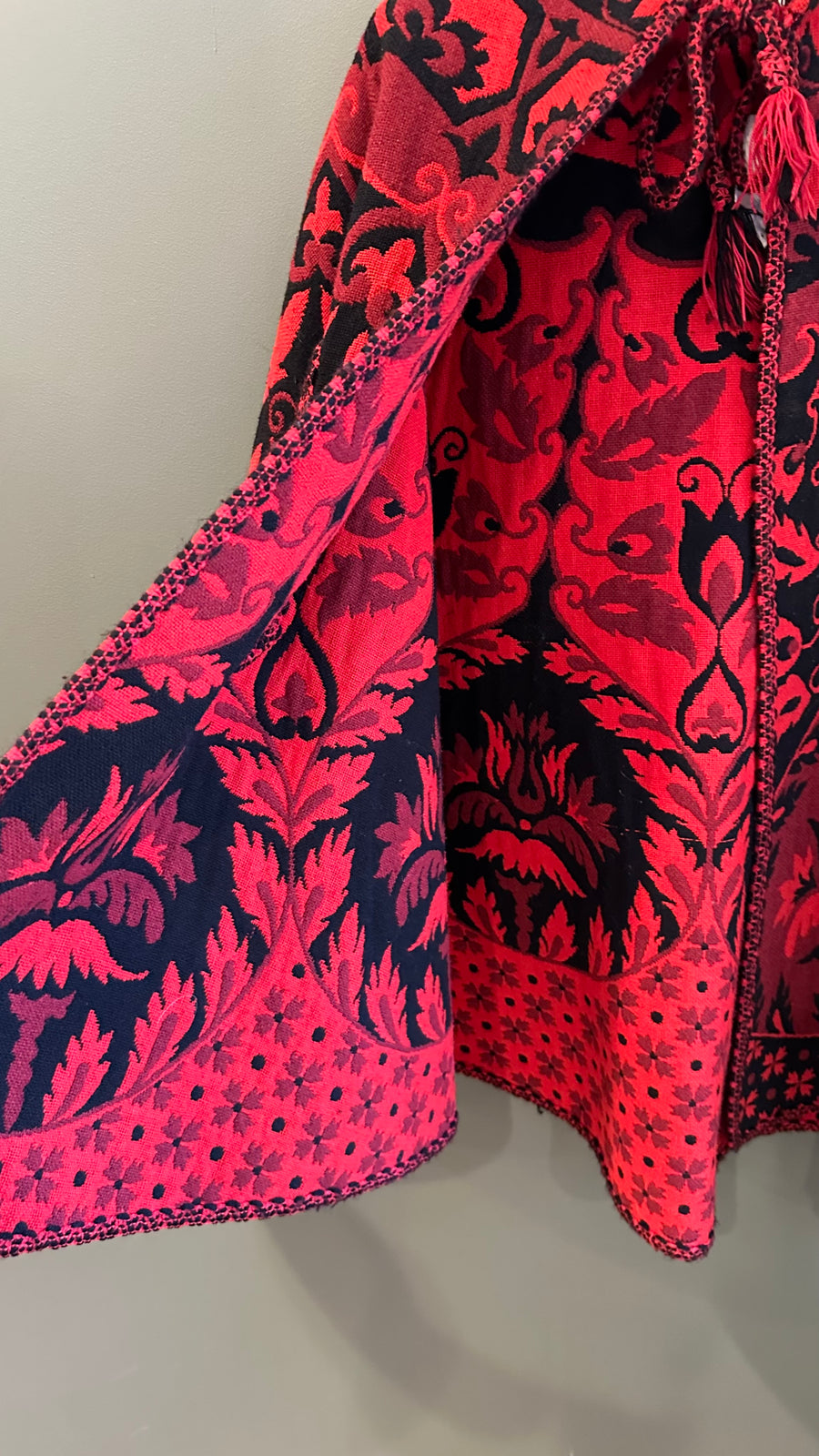 Red Tapestry Cape, 1960’s, 48” Bust