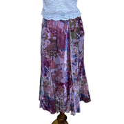 Pink Floral Velvet Skirt, 1990’s, 28” Waist